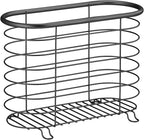 mDesign Newspaper and Magazine Rack for Bathroom, Office, Entryway - Matte Black
