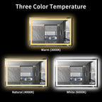 LOAAO 48X36 LED Bathroom Mirror with Lights, Anti-Fog, Dimmable, Backlit + Front Lit, Lighted Bathroom Vanity Mirror for Wall, Shatter-Proof, Memory Function, ETL Listed