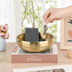 7.4 Inches Key Bowl for Entryway Table Decorative Bowl Key Dish for Organizing Tabletop Catch All Gold Fruit Bowls for Kitchen Counter, Coffee Table