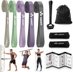 WHATAFIT Resistance Bands,Pull Up Assist Bands Set with Handles, Exercise & Workout Bands with Door Anchor for Men & Women – Home Fitness Equipment for Strength Training, Stretching