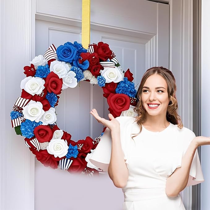 12” Wreath Hanger Over the Door Hooks, Non Scratch Wreath Door Hanger Hooks for Hanging Welcome Sign, Metal Wreath Hangers for Front Door Decor, Thin Door Hanger for Easter Christmas Home Decoration