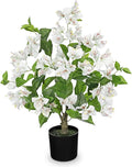 26.3” Large Fake Plants Artificial Flowers White Bougainvillea Artificial Plants Trees Indoor Pots, Faux Plants Perfect for Home Decor, Living Room Table Decor, Bedroom Shelf Decor, Dining Room Decor