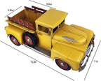 Vintage Farmhouse Yellow Truck Pickup Truck Rustic Metal Home Decor Collectible Vehicle Car Model Home Table Desktop Tabletop Gift Decoration