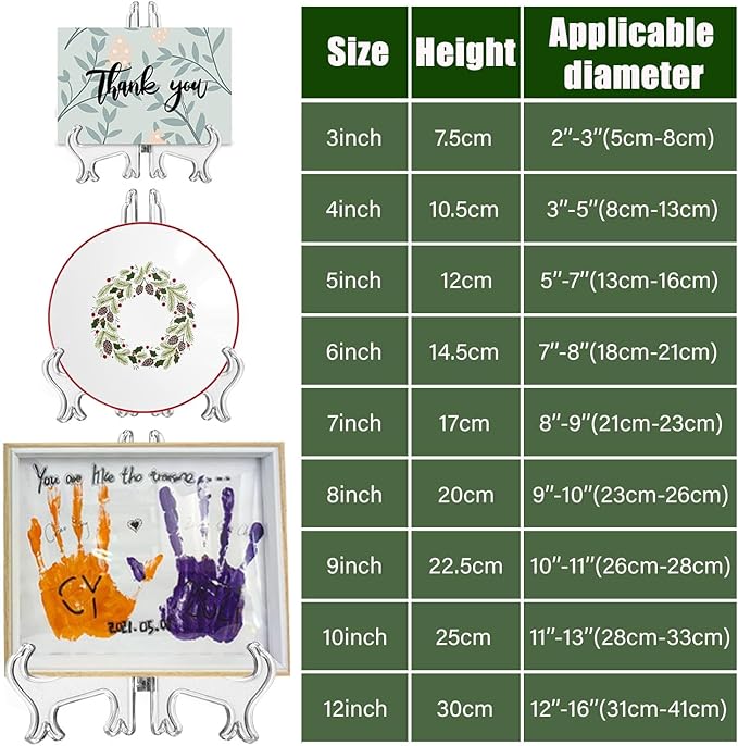 LonlyEagle 6 Pack 8 Inch Clear Plastic Easels or Stand/Plate Holders to Display Pictures or Other Items at Weddings, Plate Stands for Home Decoration, Birthdays, Tables