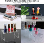 Cerpourt 2 Sets Acrylic Display Risers(3",4",5") Clear Product Stand,Cupcakes Holder Dessert Transparent Showcase Stands, Candy Bar Risers, Lifts for Figures