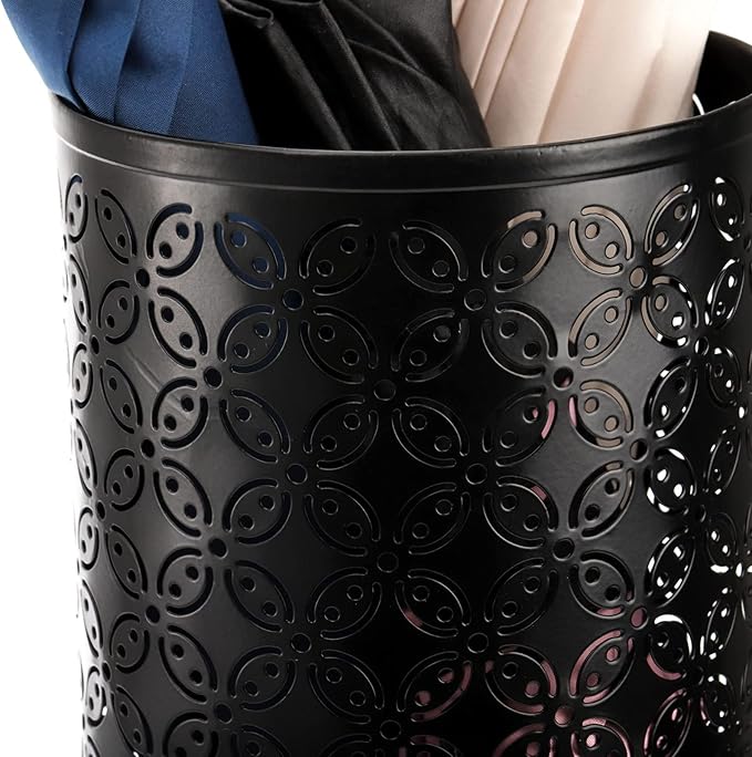 Metal Round Umbrella Stand Rack,Free Standing Umbrella Holder Bin, Canes Walking Sticks Holder for Entryway, Home, Office (Round)