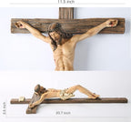 BC Catholic Crucifix Wall Cross, 20.75"H Large Jesus Christ Inspirtional Home Décor, Devout Gift, Renaissance Sculpture Handmade by Buildclassic