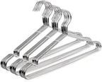 OIKA 30 Pack Heavy Duty Stainless Steel Hangers, Space-Saving Silver Clothes Hangers for Coats, Dresses, Shirts, Slacks with Non-Slip Groove Design, Ideal for Closet/Dorm/Laundry/Outdoor Use