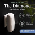 Air Esscentials The Diamond Gift Set, Smart Scent Air Machine Kit, Cold & Waterless Fragrance Oil Diffuser with 2 Signature Scents & Bluetooth Control, Herbal & Citrus Aromas, White