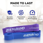 THERABAND High Resistance Bands, Set of 2 Elastic Super Bands for Improving Flexibility, Injury Rehab, & Full Body Workouts, Stretch Bands for Lifting, 1 Light & 1 Medium Band, Multi