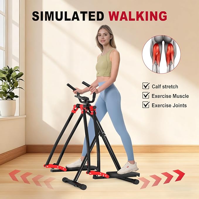 HOTWAVE Space Walker Exercise Machine - Air Walker Elliptical Trainer for Home Use, with Foldable Design for an Aerobic Stepper and Cross Trainer Glider Exercise Machine for Men and Women