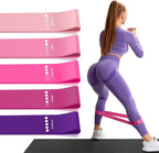 Resistance Bands for Working Out, 5 Levels Resistance Exercise Bands with Woven Bag, Bands for Working Out Women Men, Yoga, Pilates, Rehabilitation Training