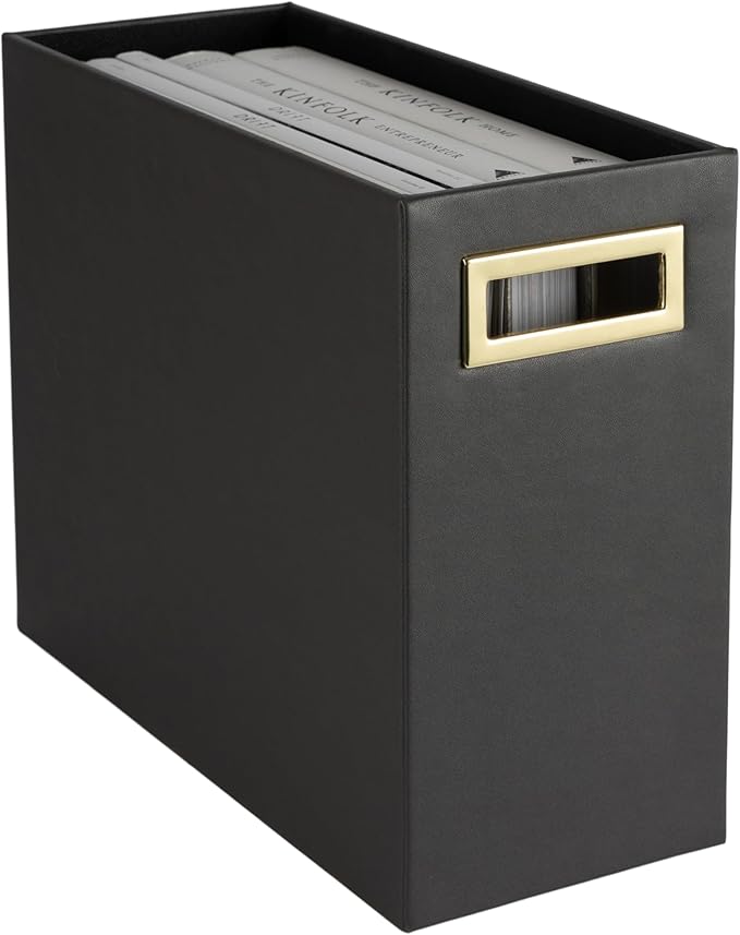 BLU MONACO Magazine Basket: Grey Leather Bathroom Holder – Stylish Modern Rack and Newspaper Stand, Decorative Floor-Mounted Organizer for Elegant Bathroom Storage.