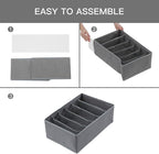 Qozary Jeans Pants Organizer for Closet, 4 Pack Drawer Organizers for Clothing, 6 Grids Wardrobe Clothes Organizer, Jean Organizer for Closet, Deep Drawer, Clothes Organizer for Shirts, Legging