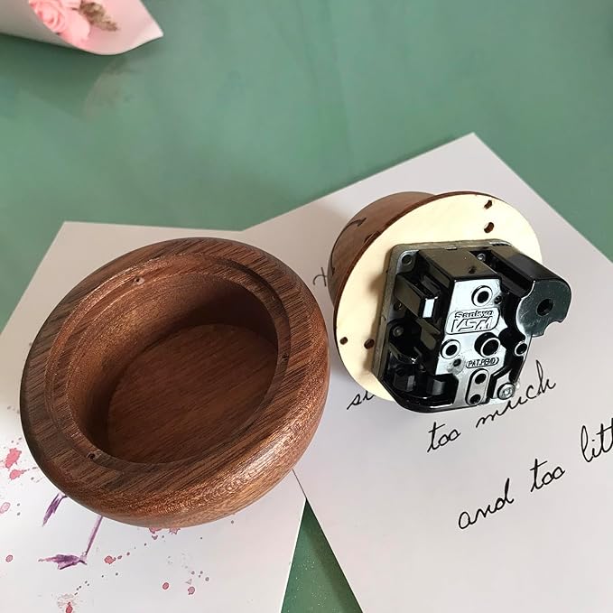 BinkeGG Play (Here Comes The Bride (Lohengrin Brautchor)) Walnut Mushroom Shaped Clockwork Music Box with Sankyo Musical Movement (65 Tunes Option)