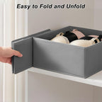 Garvee Drawer Organizer Clothes, Set of 18 Dresser Organizer Bins for Baby Clothes, Underwear, Bra & Sock, Foldable Fabric Closet Drawer Divider Organization for Bedroom, Nursery, Grey