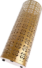 Zerodis Large Round Hollow Design Metal Umbrella Holder, Stylish Gold Finish Steel Umbrella Stand for Entryway, Home Office, and Outdoor Use (M)
