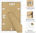 8x12 Picture Frame 3 Pack - White Poster Frame Display Pictures 6x8 with Mat or 8 x 12 Without Mat for Wall Hanging Horizontal and Vertical