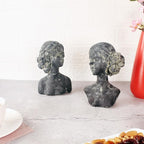 Beautiful Women Faces Resin Sculptures,Resin Art Statues Ornaments, Collectible Figurines for Home Living Room Office Shelf Decoration, Housewarming Great Gifts Ideas, Women with Wreaths