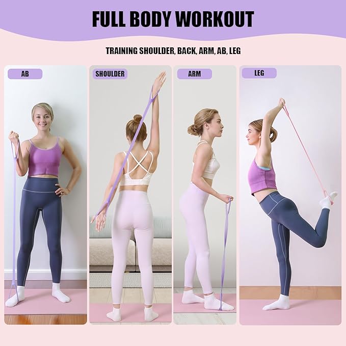 Figure 8 Resistance Bands, 8-Shaped Exercise Band for Women Arms Shoulder Back Legs Stretching Pilates Yoga