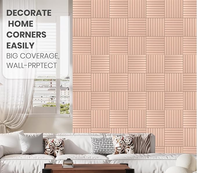 Large Cork Board Alternative 48” X 36” Felt Bulletin Board Tiles, with 30 Pushpins, 60 Adhesive Tabs,12-Pack Slat Wall Paneling, Cork Boards for Office Push Pin Board Felt Board - Pink
