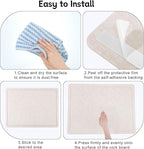 Thboxes Bulletin Board, 36" x 24" Foldable Cork Board Felt Pin Boards with 35 Pushpins Self-Adhesive Photo Decorative Felt Boards for Walls, Office, School, Classroom, Home, Bedroom - Oatmeal