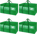 BALEINE 4-Pack Oversized Moving Bags with Reinforced Handles, Heavy-Duty Storage Tote for Clothes, Moving Supplies (Light Green, 4-Pack)