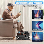 FUNMILY Under Desk Elliptical, Ultra-Quiet Elliptical Machine for Home, Upgraded Magnetic Control Leg Exerciser&12 Speeds Electric Elliptical for Seniors,100% Pre-Assembled Home Workout Equipment