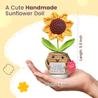 Gossby Appreciation Gift Women - Sunflower Flower Crochet - Thank You, Inspirational, Encouragement Gift Coworker, Boss, Employee, Teacher, Friend - Positive Emotional Support Plush - You're Amazing