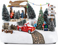 MOMENTS IN TIME Christmas Village Tree Animation Building Home Decor with LED Lights and Christmas Music Battery Operated (not Included)