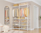 VIPEK S2 Heavy Duty Clothes Rack with Shoe Shelves Freestanding Clothing Rack with 6-Tier Shoe Rack, Double Hanging Rod, Adjustable Shelf, Walk in Closet Organizer Garment Rack, White