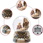 Vipush Christmas Snow Globe - Holy Family Musical Snow Globe with Color Changing Led Lights, Christmas Decorations with Music Box Gifts for Girls Kids, Decorations for Christmas & Birthday