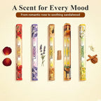Tulasi Incense Sticks Pack of 12 Natural Scent (240 Sticks) Variety Fragrance of Coconut, White Sage, Red Rose, Palo Santo Lavender & Cinnamon etc, Ideal for Meditation & Positive Vibes