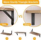 YGEOMER Floating Shelves for Wall Mounted Wall Shelves for Bedroom, Bathroom Storage, Living Room and Kitchen Farmhouse Decor(4 Different Sizes)