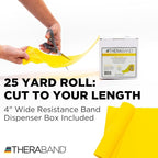 THERABAND Resistance Band 25 Yard Roll, Non-Latex Professional Elastic Stretch Bands for Upper & Lower Body Exercise Workouts, Physical Therapy, Lower Pilates, Flexibility, & Rehab, Dispenser Box