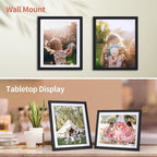 Lyeasw 8x10 Picture Frame Black Set of 15, Display Pictures 8x10 with Mat or 9x11 without Mat, Multi Photo Frames for Wall or Tabletop