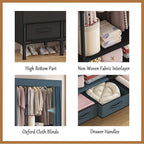 Portable Closet,Garment Rack,Heavy Duty Clothes Rack with Cover,Wardrobe Closet with 3 Hanging Rods, 6 Storage Shelves and 4 Drawers,55.1" L x 17.7" W x 67.7" H,Pale Yellow