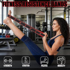 Fitness Resistance Bands with Handles,Numbered Resistance Bands for Stretching,8 Segment Adjustable Pilates Stretching Band for Full Body Stretching Shaping,Suitable for Beginner
