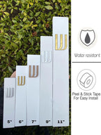 A&S Mezuzot Modern Concrete Mezuzah Case with Scroll, Easy Peel and Stick Mezuza (White+ Gold Shin, 9 Inches)