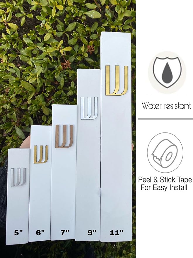 A&S Mezuzot Modern Concrete Mezuzah Case with Scroll, Easy Peel and Stick Mezuza (White+ Silver Shin, 11 Inches)