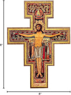 Intercession San Damiano Wall Wood Cross Crucifix (8 in)