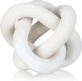 Yalikop 3 Link Wood Knot Decor Rustic Home Décor Accents Hand Carved Coffee Table Decoration, Boho Chain Link Decoration, Modern Shelf, Rustic Objects for Home Living Room Bedroom(White)