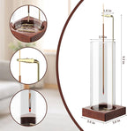 Incense Holder,Wooden Incense Holder for Sticks with 20 Incense Sticks, Anti-ash Incense Burner with Glass Ash Catcher, Wood Incense Holder 20 Stick (2 Pack Wooden Round)