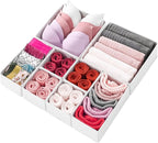 Drawer Organizer Clothes 8 Pack Clothes Organizer Dresser Drawer Organizers for Socks Underwears Bras Foldable Closet Organizers and Storage Fabric Storage Dividers for Nursery Bedroom, White