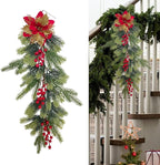 HouseVibe Artificial Christmas Swag Greenery Wreath Decorative Prop Door Swag Staircase Decoration for Stairs New Year 26.77 inch