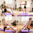 21 Fitness Resistance Bands-6 Tube Pedal Ankle Puller, Pedal Resistance Band with Handle, Natural Latex Fitness Bands, Multifunction Tension Rope for Abdomen, Waist, Arm, Leg Stretching Training
