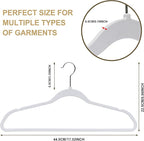 Quality Hangers 50 Pack Non-Velvet Plastic Hangers for Clothes - Heavy Duty Coat Hanger Set - Space-Saving Closet with Chrome Swivel Hook, Functional Non-Flocked Hangers - Cream White