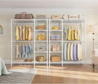 VIPEK V7 Garment Racks for Hanging Clothes Heavy Duty Clothes Rack with Shelves, Portable Closet Rack Metal Clothing Racks 5 Tiers Freestanding Closet Wardrobe System, Max Load 670lbs, White