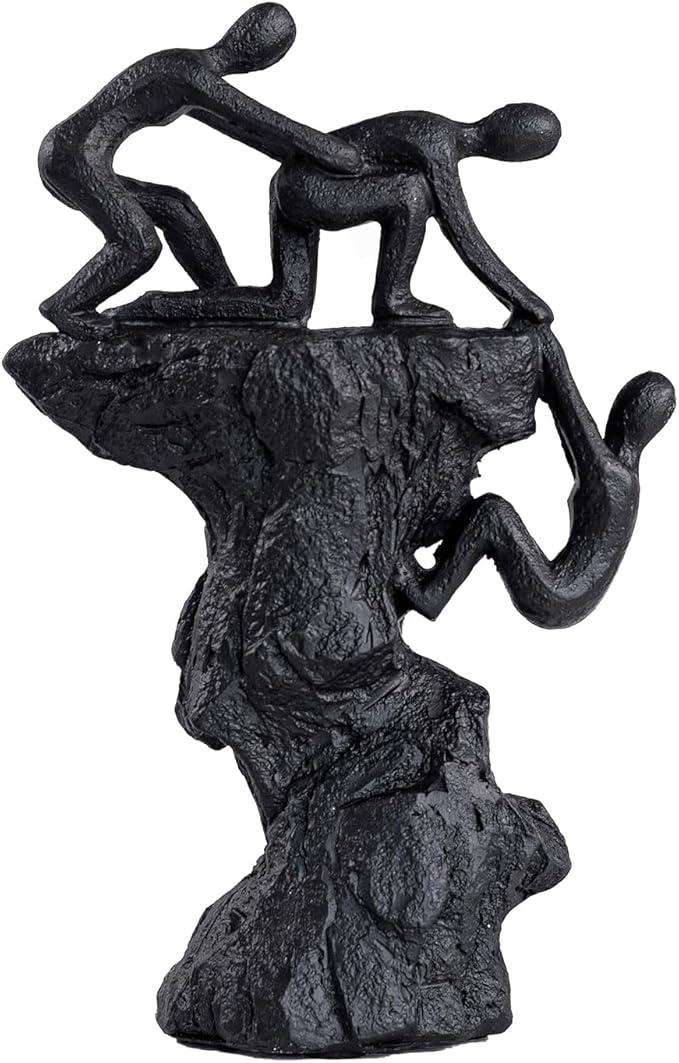 Hebdids - Abstract Wall-Climbing Sculpture in Matte Black,Living Room and Office Dynamic Climbing Wall Character Decoration, Black Statue, 8.27 x 5.12 x 1.97inches Elegant Black Home Decoration Gift