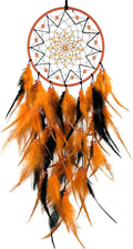 Black and Orange Dream Catcher Feather Dream Catchers Wall Decor Handmade Dreamcatcher Wall Hanging Ornament for Bedroom Living Room Home Decor